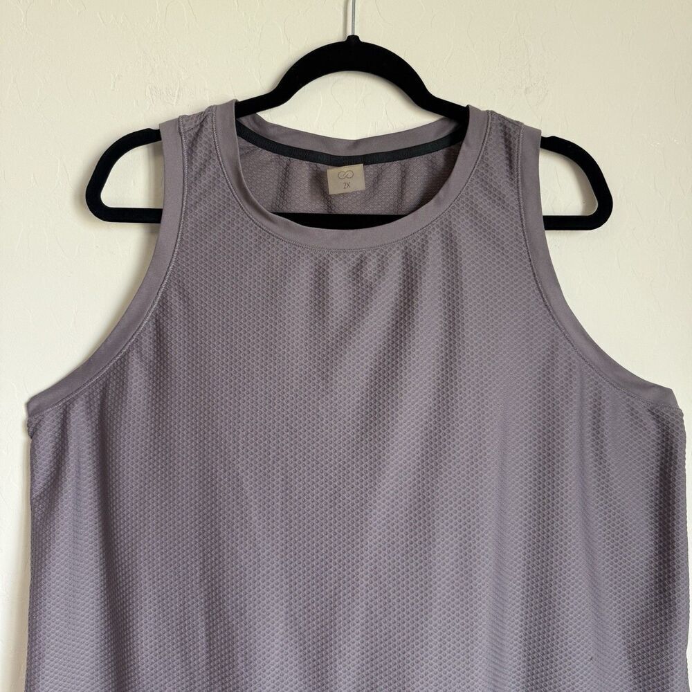 Calia Womens XXL Gray Honeycomb Textured Sleeveless Tank Athletic Gym Athleisure - Picture 5 of 13